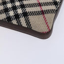 BURBERRY Nova Check Shoulder Bag Wool Beige Auth EC948-15
