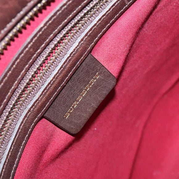 BURBERRY Nova Check Shoulder Bag Wool Beige Auth EC948