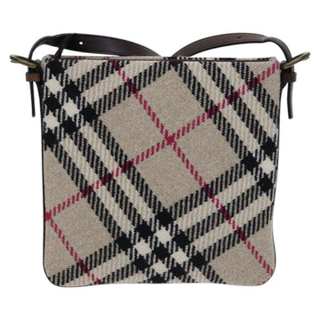 BURBERRY Nova Check Shoulder Bag Wool Beige Auth EC948 - 0