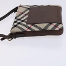 BURBERRY Nova Check Shoulder Bag Wool Beige Auth EC948-4