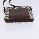 BURBERRY Nova Check Shoulder Bag Wool Beige Auth EC948-5