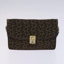 CELINE C Sulky Boston Shoulder Bag Canvas 2Set Brown Navy Auth EC949-10