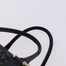 CELINE C Sulky Boston Shoulder Bag Canvas 2Set Brown Navy Auth EC949-6