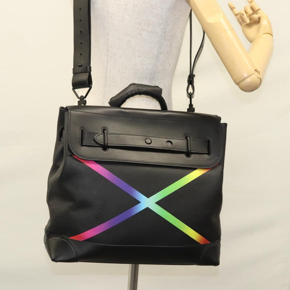 LOUIS VUITTON Taiga Steamer PM Hand Bag Black M30339 LV Auth EC951SM