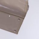 CHANEL Chain Tote Bag Patent leather Beige CC Auth EC956-10