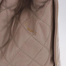 CHANEL Chain Tote Bag Patent leather Beige CC Auth EC956-11