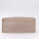 CHANEL Chain Tote Bag Patent leather Beige CC Auth EC956-19