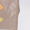 CHANEL Chain Tote Bag Patent leather Beige CC Auth EC956-4