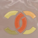 CHANEL Chain Tote Bag Patent leather Beige CC Auth EC956-5