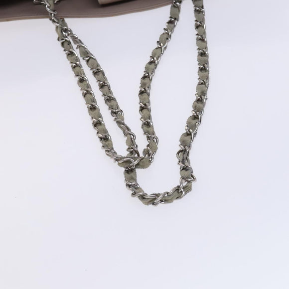 CHANEL Chain Tote Bag Patent leather Beige CC Auth EC956