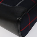 Burberrys Nova Check Clutch Bag Canvas Navy Auth EC973-15