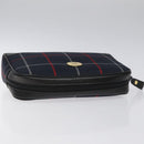 Burberrys Nova Check Clutch Bag Canvas Navy Auth EC973-5