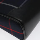 Burberrys Nova Check Clutch Bag Canvas Navy Auth EC973-14