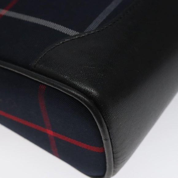 Burberrys Nova Check Clutch Bag Canvas Navy Auth EC973