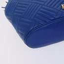 BALLY Shoulder Bag Leather Blue Gold Auth EC978-15