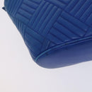 BALLY Shoulder Bag Leather Blue Gold Auth EC978-17