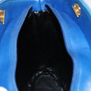 BALLY Shoulder Bag Leather Blue Gold Auth EC978-21