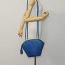 BALLY Shoulder Bag Leather Blue Gold Auth EC978-22