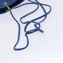 BALLY Shoulder Bag Leather Blue Gold Auth EC978-7