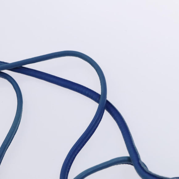 BALLY Shoulder Bag Leather Blue Gold Auth EC978