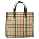 BURBERRY Nova Check Tote Bag PVC Beige Auth EC998-13
