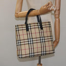 BURBERRY Nova Check Tote Bag PVC Beige Auth EC998-20