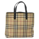 BURBERRY Nova Check Tote Bag PVC Beige Auth EC998-2