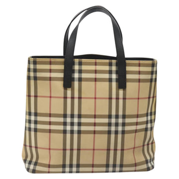 BURBERRY Nova Check Tote Bag PVC Beige Auth EC998 - 0