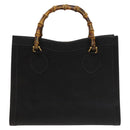 GUCCI Bamboo Hand Bag Leather Black Gold 002 1095 0260 Auth ep10000-13