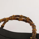 GUCCI Bamboo Hand Bag Leather Black Gold 002 1095 0260 Auth ep10000-8