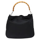 GUCCI Bamboo Handtasche Nylon Schwarz Silber 001 3754 1577 Auth ep10001-13