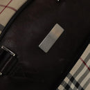 BURBERRY Nova Check Boston Bag Canvas Beige Silver Auth ep10002-17