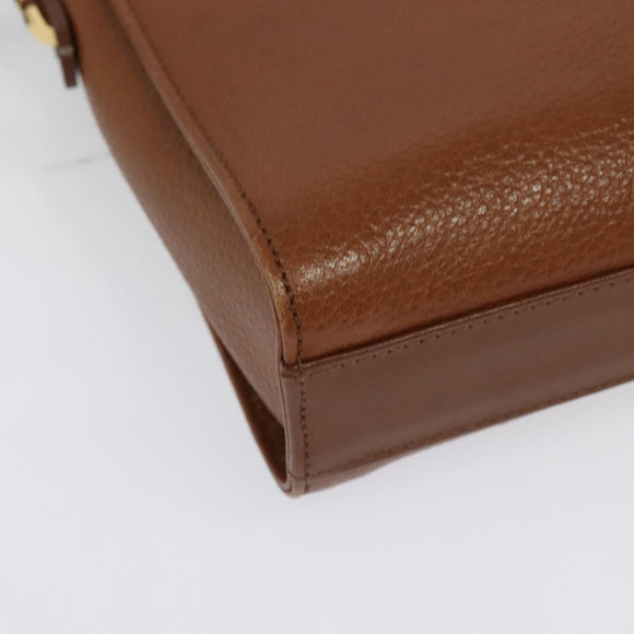 Burberrys Shoulder Bag Leather Brown Gold Auth ep10007