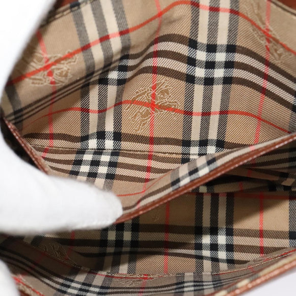 Burberrys Shoulder Bag Leather Brown Gold Auth ep10007