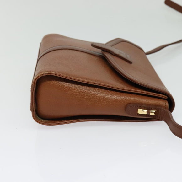 Burberrys Shoulder Bag Leather Brown Gold Auth ep10007