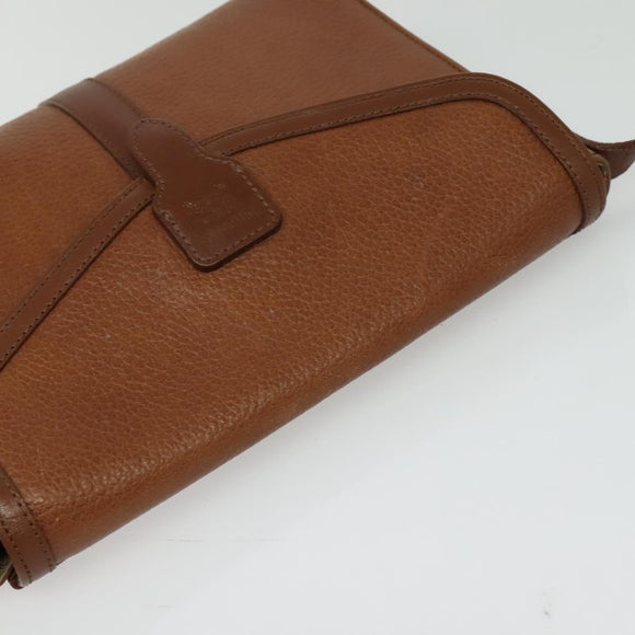 Burberrys Shoulder Bag Leather Brown Gold Auth ep10007