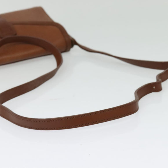 Burberrys Shoulder Bag Leather Brown Gold Auth ep10007