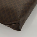 CELINE Macadam Canvas Hand Bag PVC Leather Brown Gold Auth ep10012-15