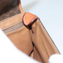 CELINE Macadam Canvas Hand Bag PVC Leather Brown Gold Auth ep10012-18