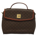 CELINE Macadam Canvas Hand Bag PVC Leather Brown Gold Auth ep10012-13