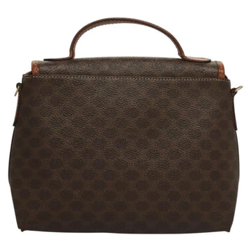 CELINE Macadam Canvas Hand Bag PVC Leather Brown Gold Auth ep10012 - 0