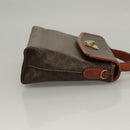 CELINE Macadam Canvas Hand Bag PVC Leather Brown Gold Auth ep10012-3