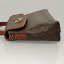 CELINE Macadam Canvas Hand Bag PVC Leather Brown Gold Auth ep10012-4