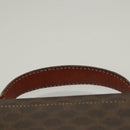 CELINE Macadam Canvas Hand Bag PVC Leather Brown Gold Auth ep10012-8
