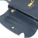 GUCCI Shoulder Bag Leather Navy Gold Auth ep10015-15