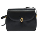 GUCCI Shoulder Bag Leather Navy Gold Auth ep10015-2