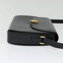 GUCCI Shoulder Bag Leather Navy Gold Auth ep10015-5