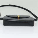 GUCCI Shoulder Bag Leather Navy Gold Auth ep10015-9