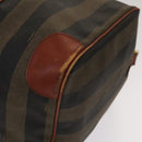 FENDI Pecan Canvas Boston Bag Black Brown gold Auth ep10025-8