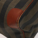 FENDI Pecan Canvas Boston Bag Black Brown gold Auth ep10025-16